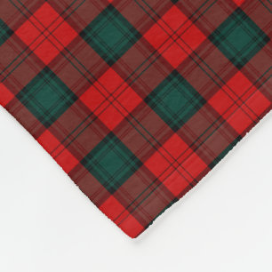 Stewart of Atholl Red and Forest Green Clan Tartan Fleece Blanket