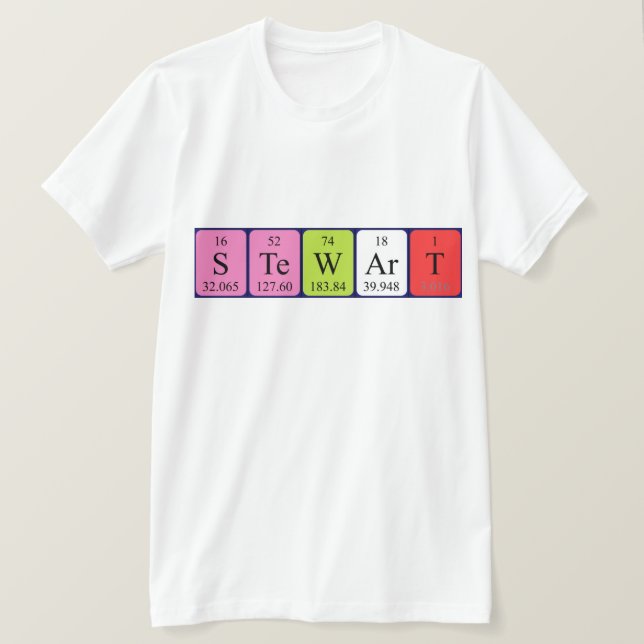 Stewart periodic table name shirt (Design Front)