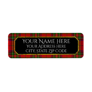 Stewart Plaid Personalise Return Address Label