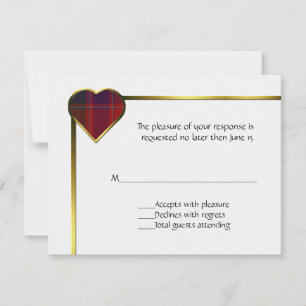 Stewart Red Plaid Heart RSVP Card
