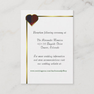 Stewart Red Plaid Heart Wedding Enclosure Card
