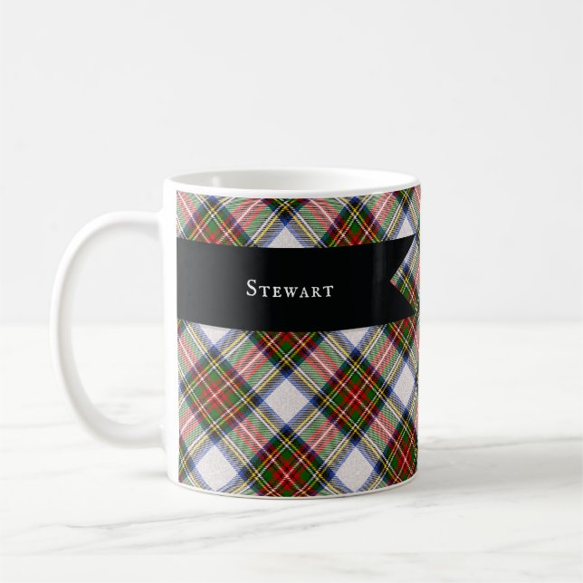 Stewart Royal Dress Plaid Scottish Pattern Coffee Mug (Left)