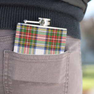 Stewart Royal Dress Plaid Scottish Pattern Hip Flask