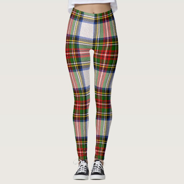 Stewart Royal Dress Plaid Scottish Pattern Leggings (Front)