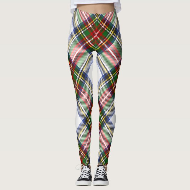 Stewart Royal Dress Plaid Scottish Pattern Leggings (Front)
