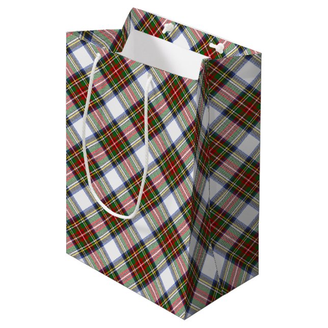 Stewart Royal Dress Plaid Scottish Pattern Medium Gift Bag (Front Angled)