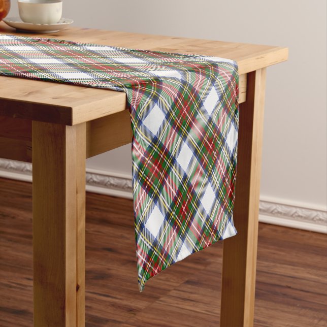 Stewart Royal Dress Plaid Scottish Pattern Short Table Runner (In Situ)