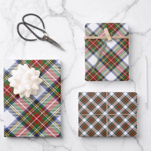 Stewart Royal Dress Plaid Scottish Pattern Wrapping Paper Sheet