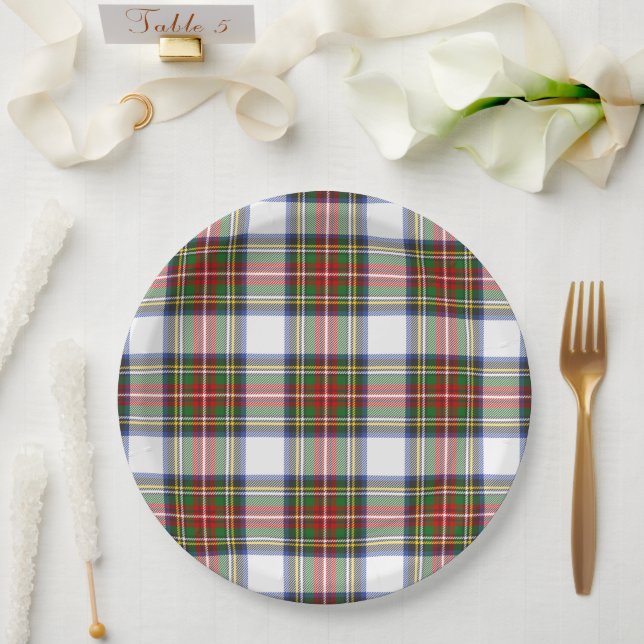 Stewart Royal Dress Plaid Scottish Symmetry Paper Plate (Wedding)