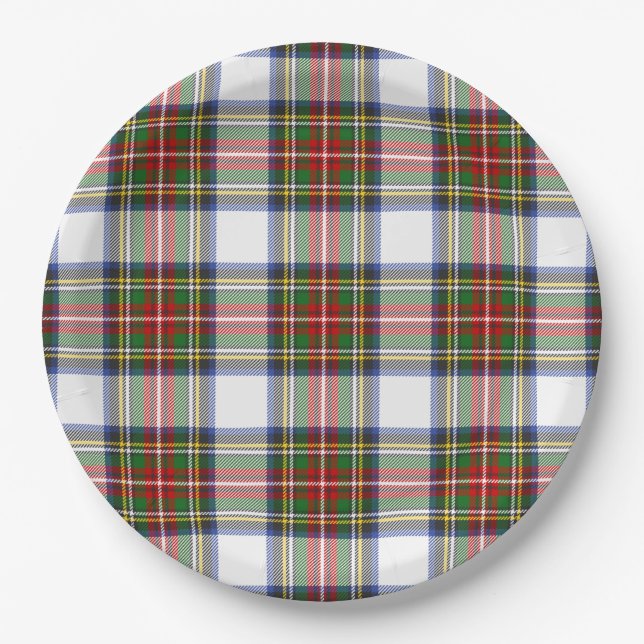 Stewart Royal Dress Plaid Scottish Symmetry Paper Plate (Front)