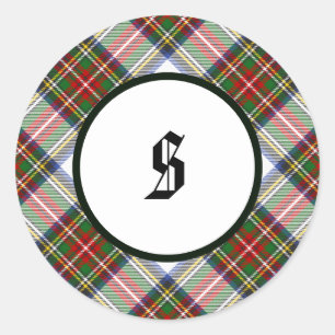 Stewart Royal Dress Tartan Clan Plaid Classic Round Sticker