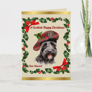 Stewart Scottie Dog Personalised Xmas Card