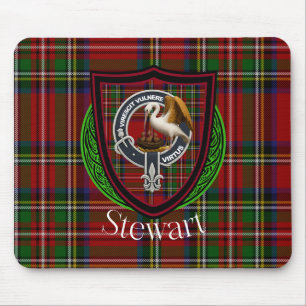 Stewart Scottish Clan Tartan and Crest  Mouse Pad