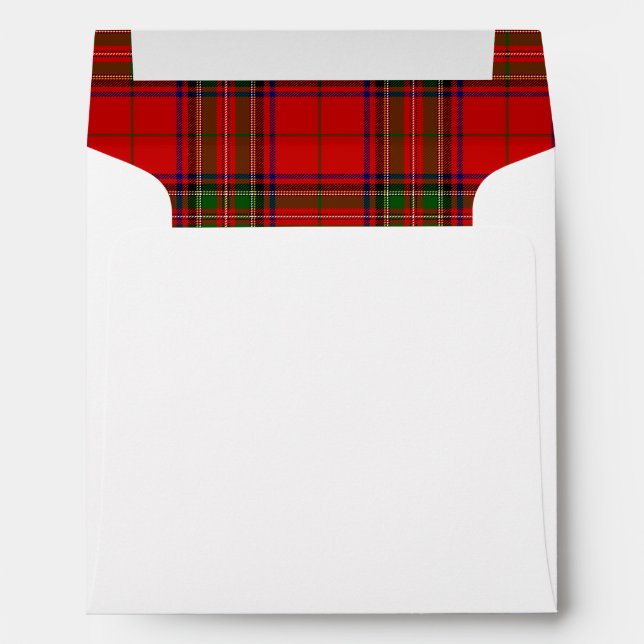 Stewart / Stuart tartan red green plaid Envelope (Back (Bottom))