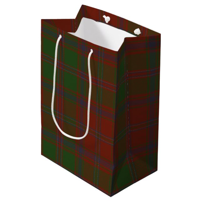 Stewart Tartan Medium Gift Bag (Front Angled)