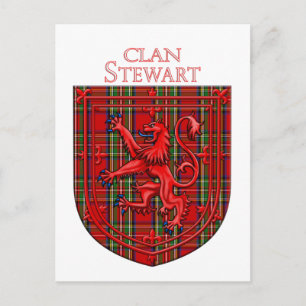 Stewart Tartan Scottish Plaid Lion Rampant Postcard