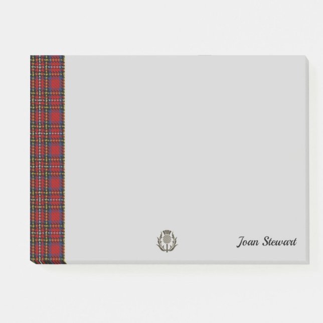 Stewart Tartan & Scottish Thistle Personalised Post-it Notes (Creator Uploaded)