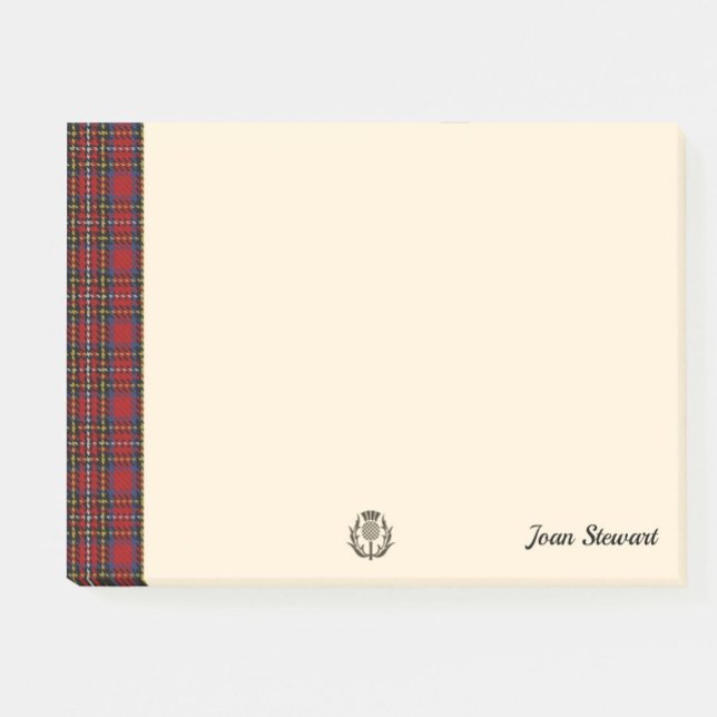 Stewart Tartan & Scottish Thistle Personalised Post-it Notes (Creator Uploaded)