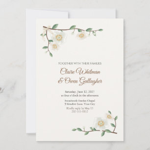 Stewartia White Blossom Wedding Invitation