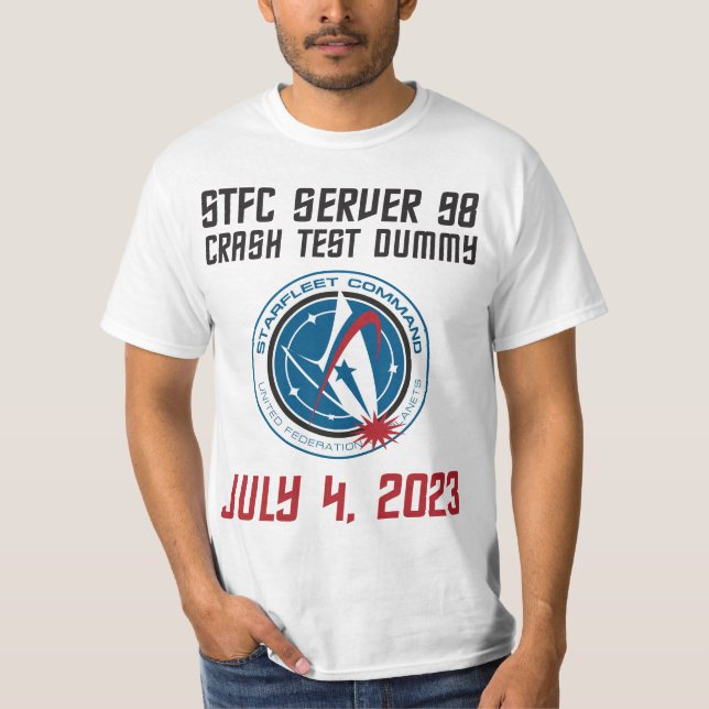 STFC Server 98 Crash Test Dummy men's T-shirt (Front)