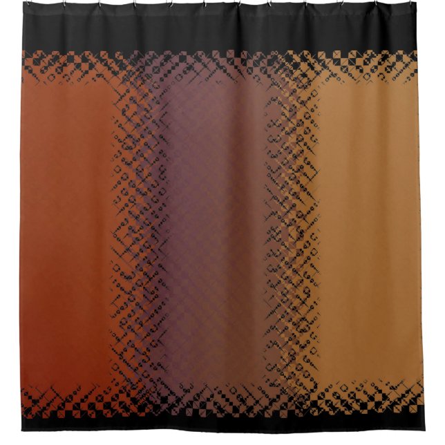 Stiched Effect Contemporary  Shower Curtain (Front)
