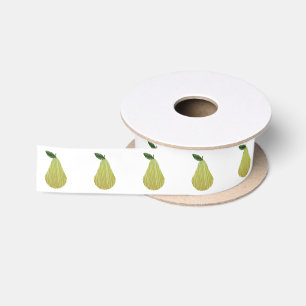 Stiched Pear Design Satin Ribbon