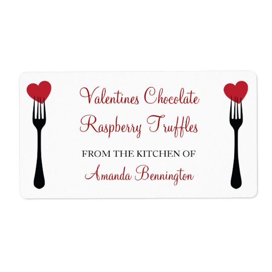 Stick a Fork in my Heart Valentines Baking Label Shipping Label