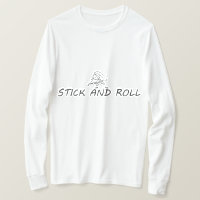 Stick and roll, funny stick man playing guitar