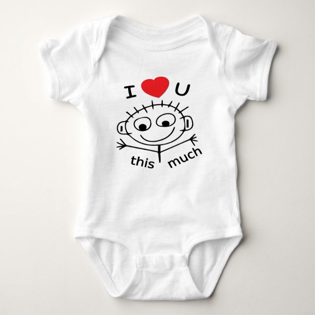 Stick Baby I Love You Baby Bodysuit (Front)