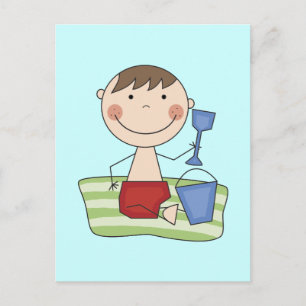 Stick Boy at Beach Tshirts and gifts Postcard