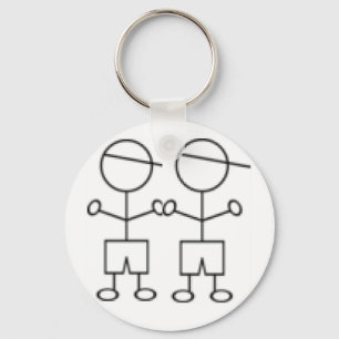 stick boy keychain twin boys
