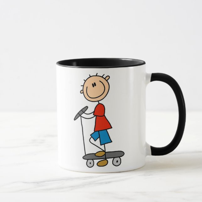 Stick Boy on Scooter Mug (Right)