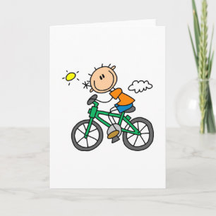 Stick Boy Riding Bicycle Card