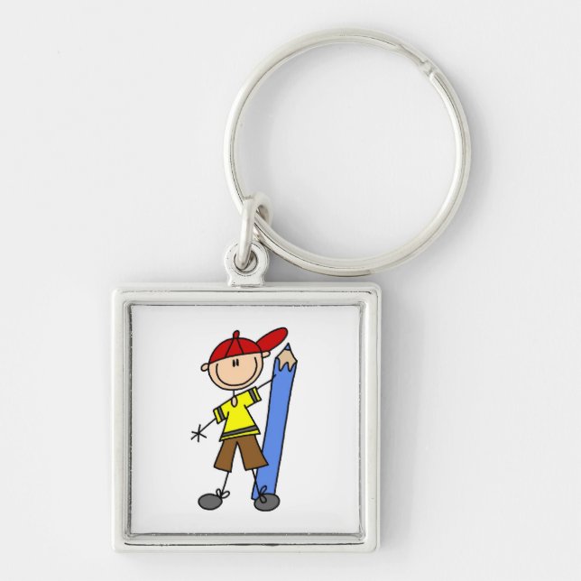 Stick Boy With Pencil Key Ring (Front)