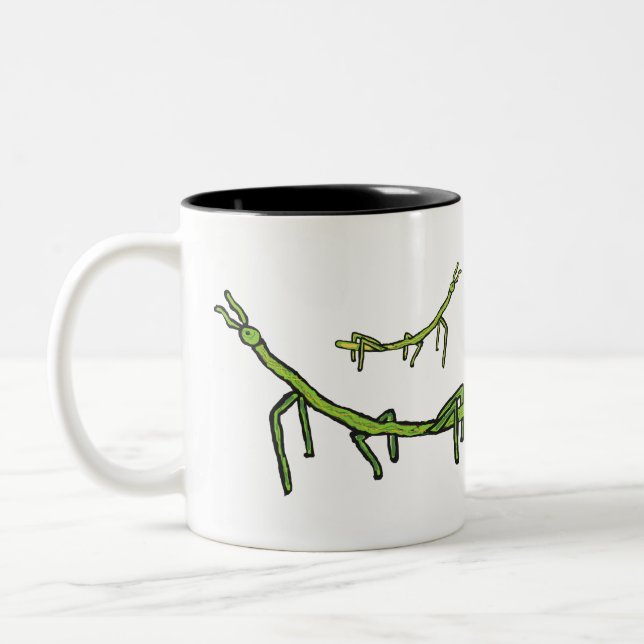 Stick Bug Insect Two-Tone Coffee Mug (Left)