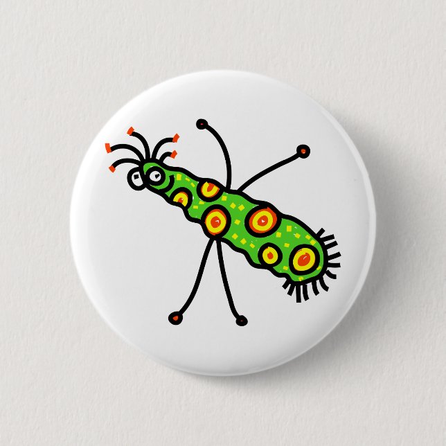 Stick Cartoon Germ 6 Cm Round Badge (Front)