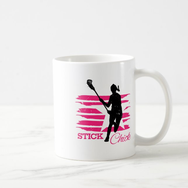 Stick Chick Womens Lacrosse  Coffee Mug (Right)