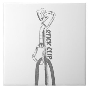 Stick clipping rock climbing ceramic tile