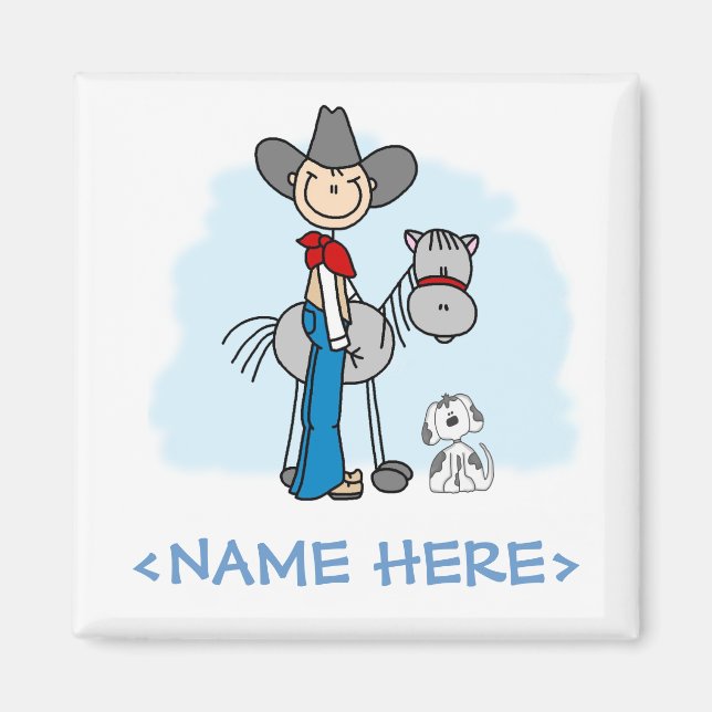 Stick Cowboy N Horse Magnet (Front)