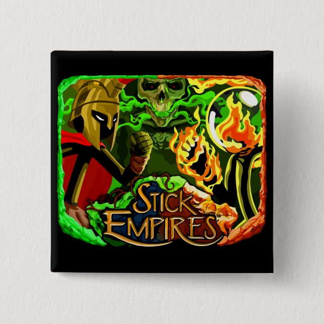 Stick Empires - The 3 Empires 15 Cm Square Badge (Front)