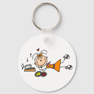 Stick Figure 50's Girl T-shirts and Gifts Key Ring