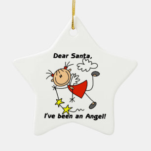 Stick Figure Angel Girl Ornament