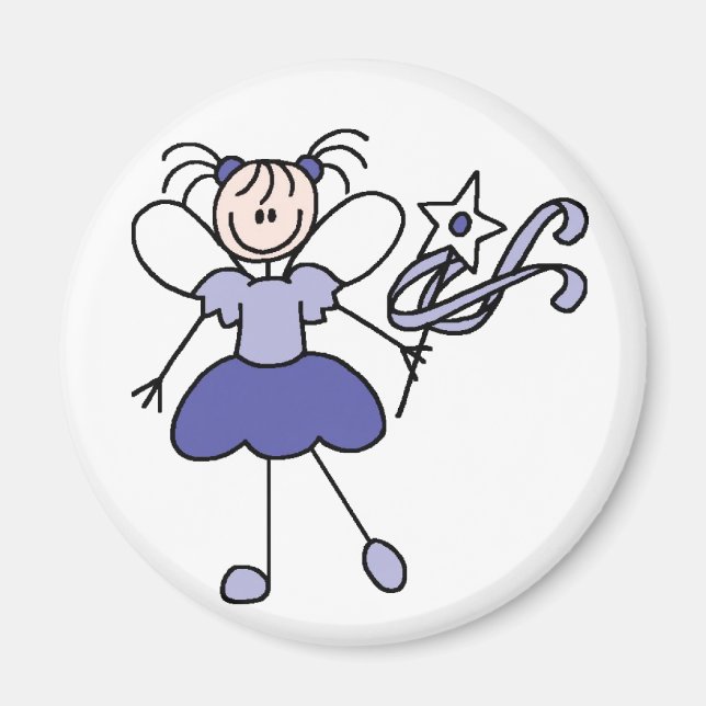 Stick Figure Angel Purple Magnet (Front)