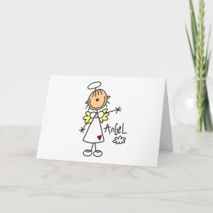 Stick Figure Angel T-shirts and Gifts Holiday Card