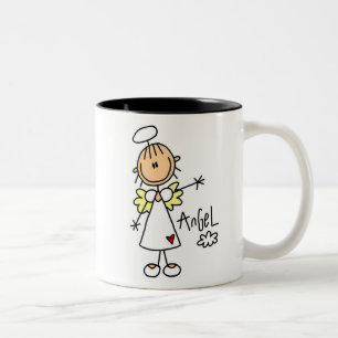 Stick Figure Angel T-shirts and Gifts Two-Tone Coffee Mug