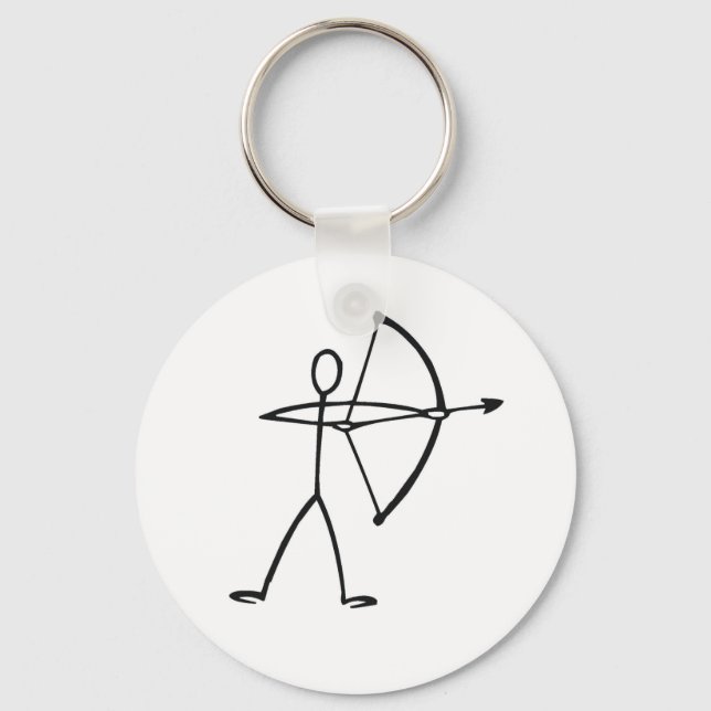 Stick figure archer t-shirts and gifts. key ring (Front)