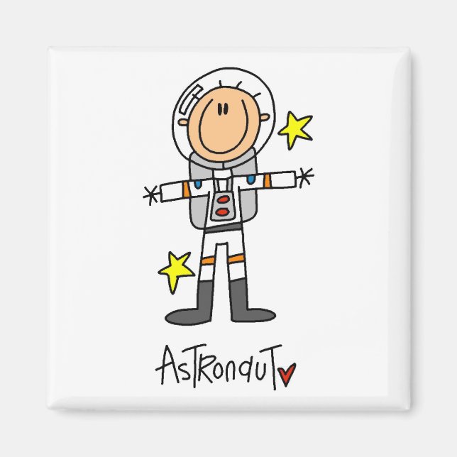 Stick Figure Astronaut T-shirts and Gifts Magnet (Front)