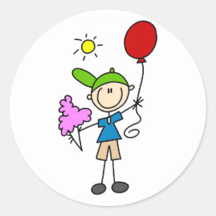 Stick Figure At the Fair Tshirts and Gifts Classic Round Sticker