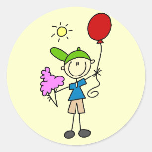 Stick Figure At the Fair Tshirts and Gifts Classic Round Sticker