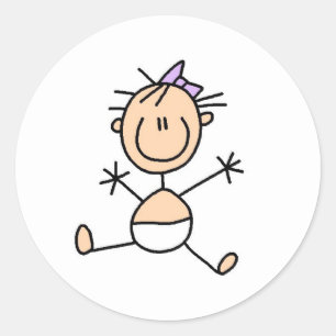Stick Figure Baby Girl Sticker